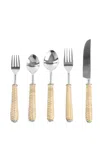 Les-ottomans Rattan (cutlery Set) In Multi