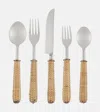Les-ottomans Rattan Flatware Set