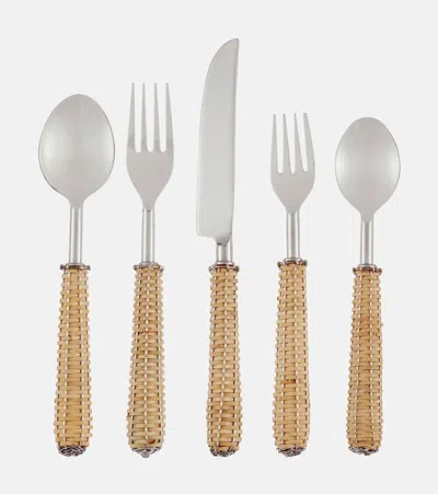 Les-ottomans Rattan Flatware Set
