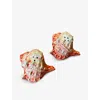Les Ottomans Red Shell-shape Ceramic Salt And Pepper Pots In Red