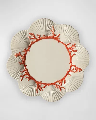 Les Ottomans Saint Jacques Salad Plate In Orange