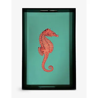 Les Ottomans Sea Horse Wooden Tray 40cm X 25cm