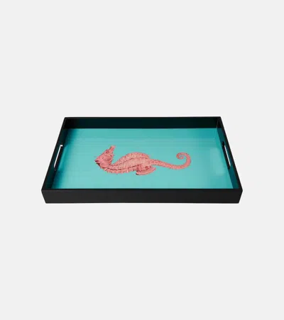 Les-ottomans Seahorse Lacquered Wooden Tray