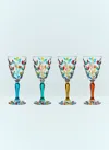 LES OTTOMANS SET OF FOUR FLORAL FLORAL GLASSES