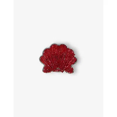 Les Ottomans Shell Bead-embellished Napkin Rings Set Of Two
