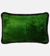 Les-ottomans Silk Velvet Cushion In Green