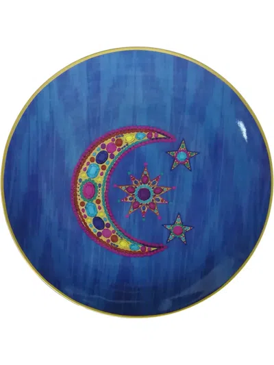 Les-ottomans Small Moon-print Tray In Blue