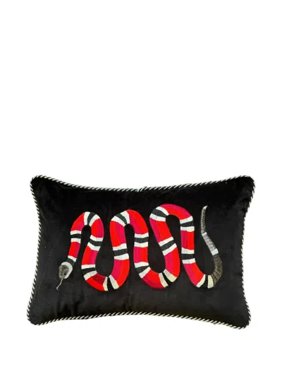 LES-OTTOMANS SNAKE-EMBROIDERED DECORATIVE CUSHION (40CM X 60CM)