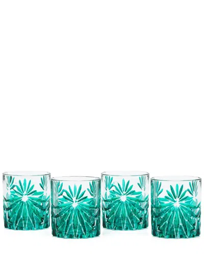 Les-ottomans Stars Glasses (set Of Four) In Grün