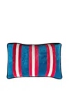Les-ottomans Gestreiftes Kissen Aus Samt 60cm X 40cm