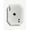 Les Ottomans Ace Of Spades Printed Iron Tray White And Black