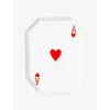Les Ottomans Ace Of Hearts Printed Iron Tray White And Red