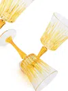 Les-ottomans Crystal Wine Goblets (set Of Four) In Yellow