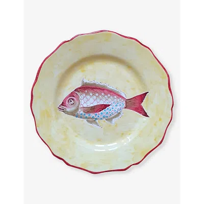 Les Ottomans Yellow Fish Hand-painted Ceramic Plate 21cm
