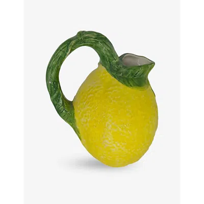 Les Ottomans Hand-painted Ceramic Jug In Yellow