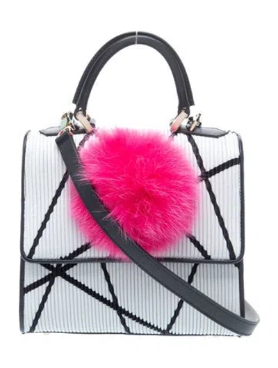 Pre-owned Les Petits Joueurs Leather Bucket Bag In Black/white