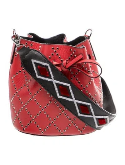 Pre-owned Les Petits Joueurs Leather Bucket Bag In Red
