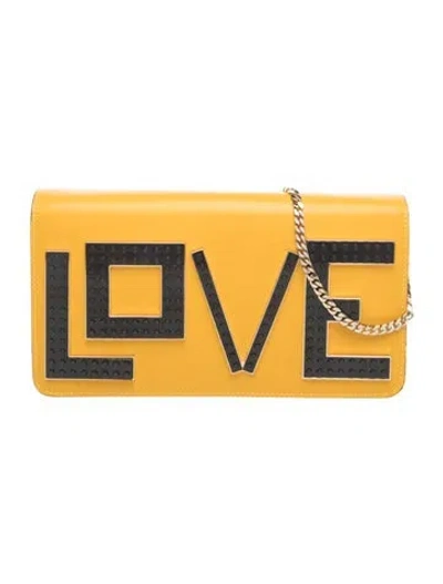 Pre-owned Les Petits Joueurs Leather Crossbody Bag In Yellow