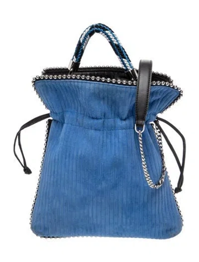 Pre-owned Les Petits Joueurs Leather Shoulder Bag In Blue