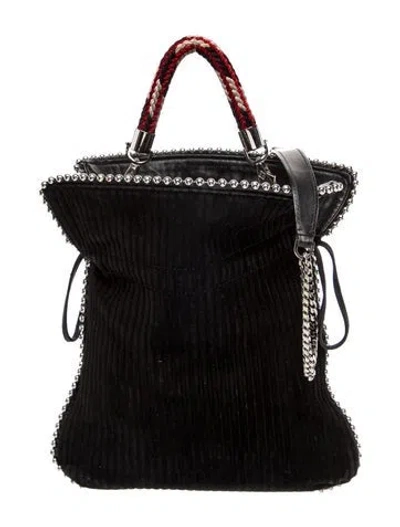 Pre-owned Les Petits Joueurs Leather Top Handle Bag In Black