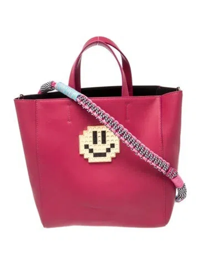 Pre-owned Les Petits Joueurs Leather Top Handle Bag In Pink