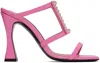 Les Petits Joueurs Pink Hoya Heeled Sandals In Pink