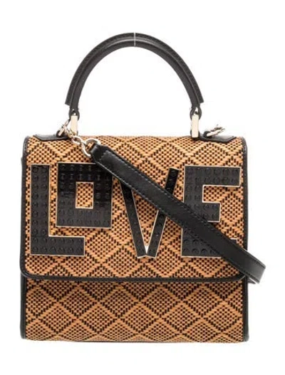 Pre-owned Les Petits Joueurs Raffia Top Handle Bag In Neutrals