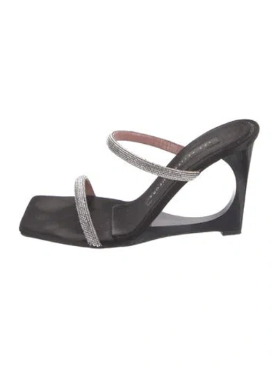 Pre-owned Les Petits Joueurs Satin Slides In Gray