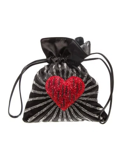 Pre-owned Les Petits Joueurs Suede Bucket Bag In Black