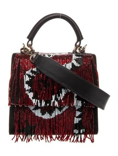 Pre-owned Les Petits Joueurs Suede Shoulder Bag In Multicolor