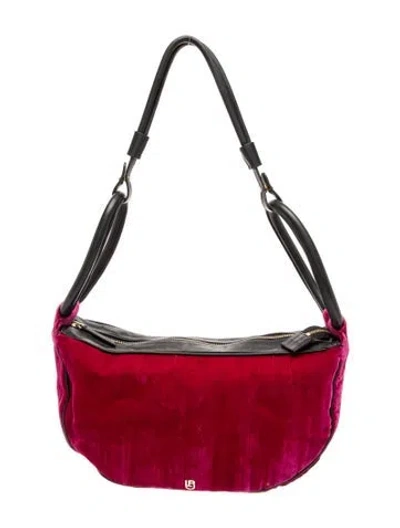 Pre-owned Les Petits Joueurs Velvet Shoulder Bag In Pink