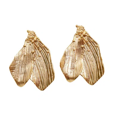 Les Reines Women's Aurelian Grace - Statement Earrings 24k Gold Plated