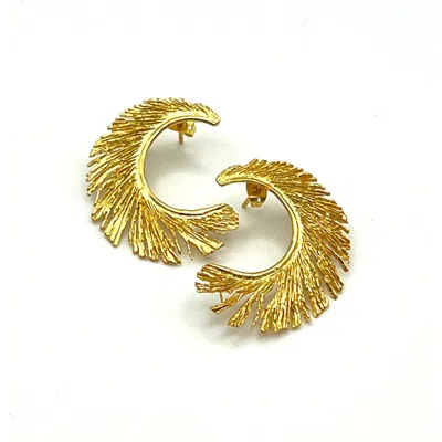 Les Reines Women's Autumn Whisper - Statement Earrings 24k Gold Plated