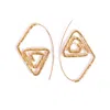 Les Reines Women's Delta Aeonian - Hammered Earrings 24k Gold Plated