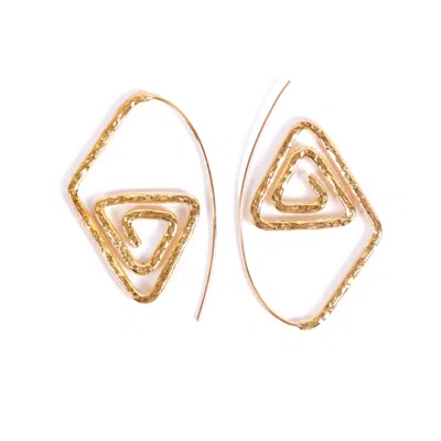 Les Reines Women's Delta Aeonian - Hammered Earrings 24k Gold Plated