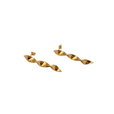 Les Reines Women's Golden Arc - Statement Earrings 24k Gold Plated