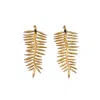 Les Reines Women's Golden Quill - Statement Dangle Earrings 24k Gold Plated In Gold