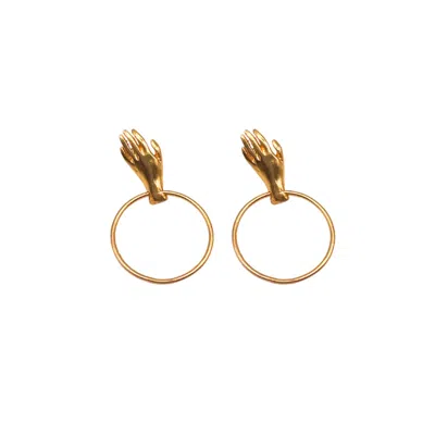 Les Reines Women's Golden Touch - Statement Earrings 24k Gold Plated