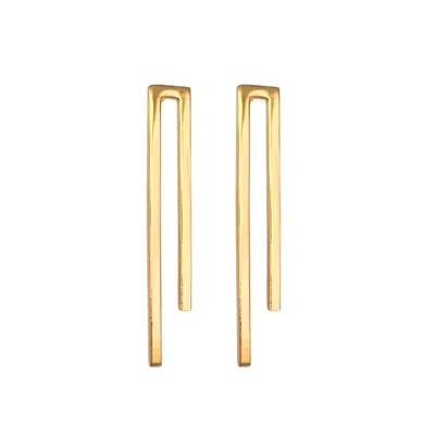 Les Reines Women's Great Dignity - Dangle Earrings 24k Gold Plated