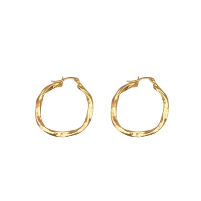 Les Reines Women's Majestic Hoops - Hoop Earrings 24k Gold Plated