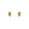 Les Reines Women's Petite Plume - Stud Minimalist Earrings 24k Gold Plated In Gold