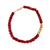 Les Reines Women's Red / Gold Mirage- Coral Beaded Necklace With 24k Plated Beads In Multi