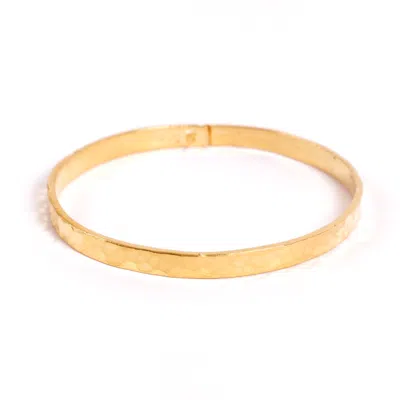 Les Reines Women's The Hegemonic - Bangle Hammered Bracelet 24k Gold Plated