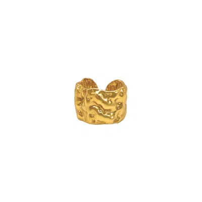 Les Reines Women's The Terra - Statement Adjustable Ring 24k Gold Plated