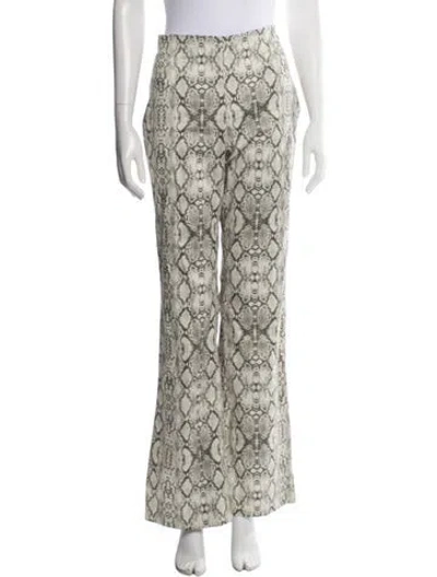 Pre-owned Les Rêveries Animal Print Wide Leg Pants In Gray