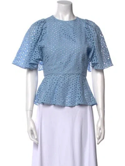 Pre-owned Les Rêveries Crew Neck Short Sleeve Top In Blue