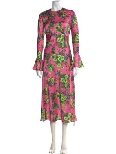 Pre-owned Les Rêveries Floral Print Long Dress In Multi