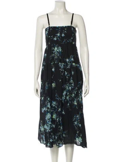 Pre-owned Les Rêveries Floral Print Midi Length Dress In Multi