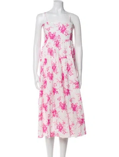 Pre-owned Les Rêveries Floral Print Midi Length Dress W/ Tags In Multi