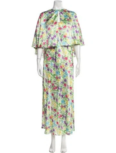 Pre-owned Les Rêveries Silk Dress In Green